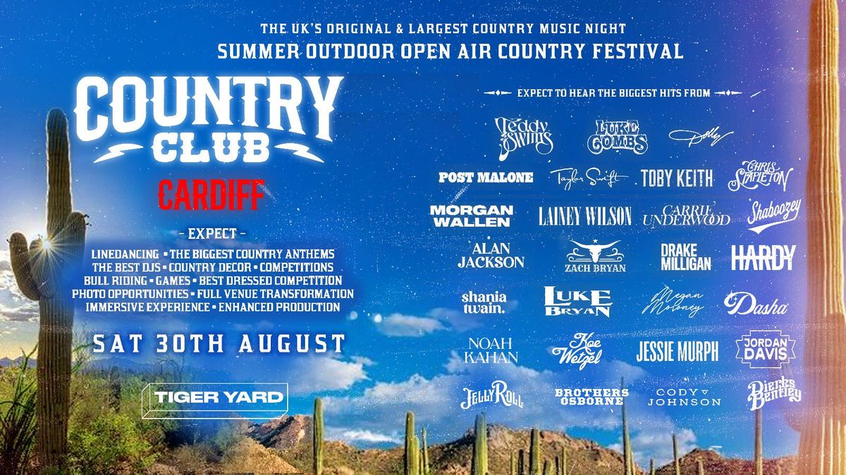Country Club - Outdoor Country Music Festival - Tiger Yard Cardiff, 30 August | Event in Penarth | AllEvents
