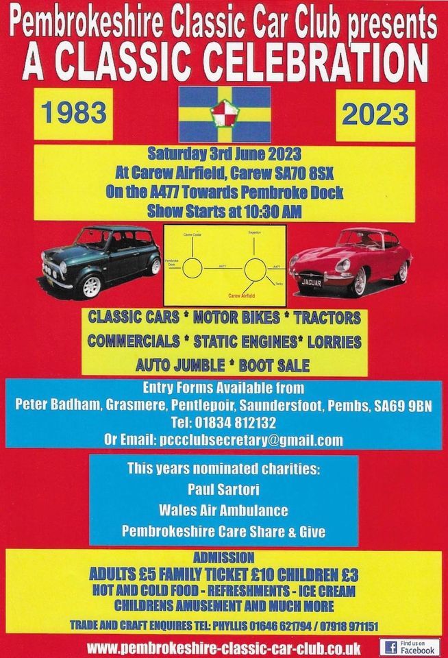 Pembrokeshire Classic Car Club Show 2023, Carew Airfield Business Park