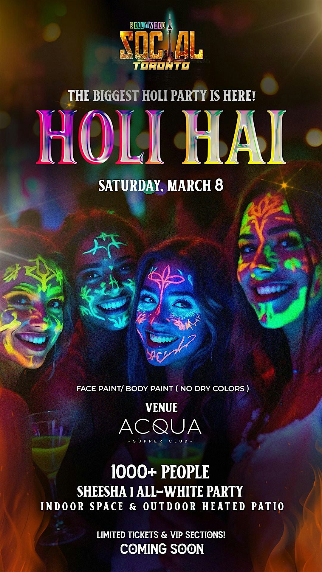 BIGGEST HOLI PARTY OF TORONTO | 1000+ PEOPLE | ALL WHITE