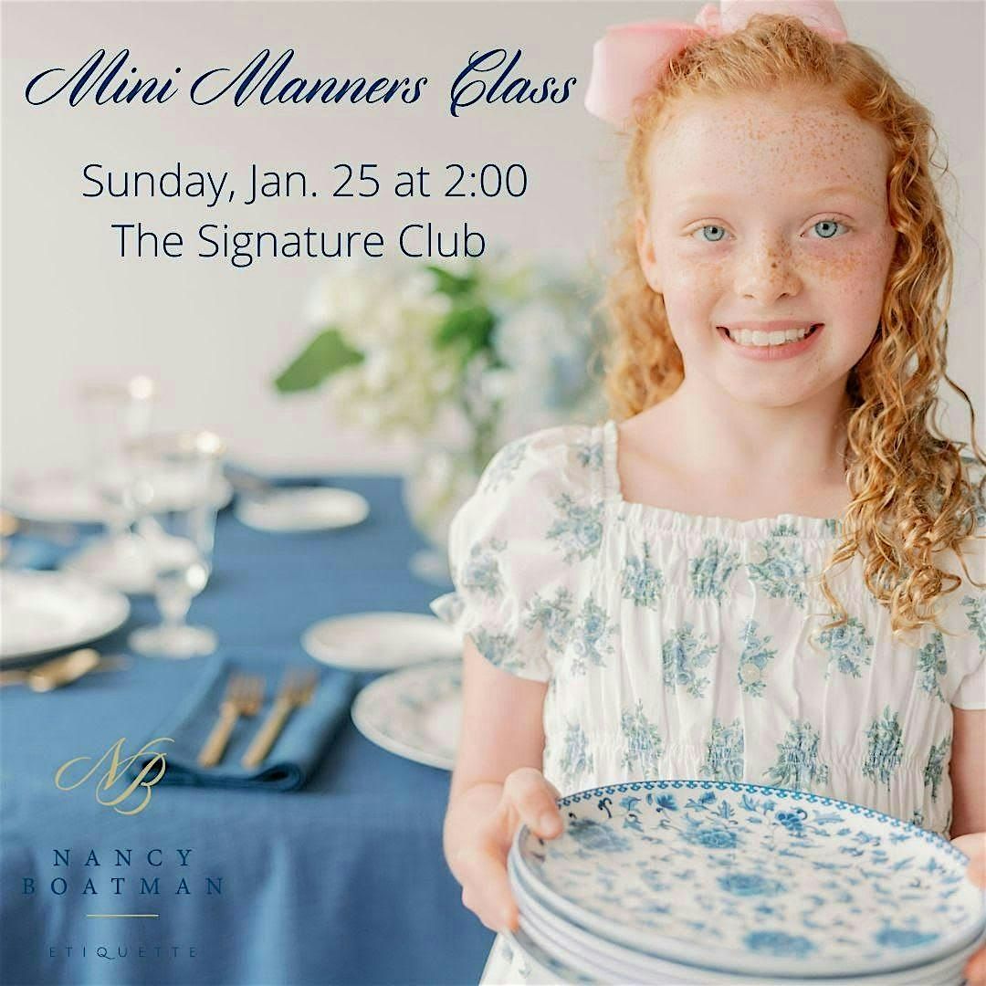 Mini Manners Class with Nancy Boatman, 25 January | Event in Lexington | AllEvents