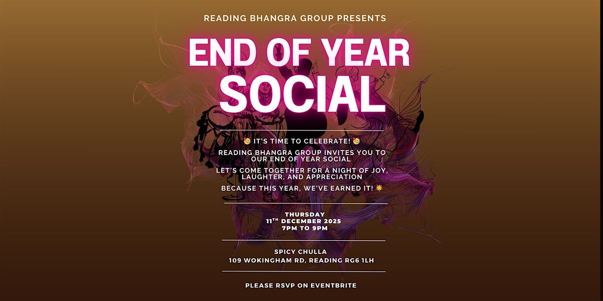 End of Year Social, 11 December | Event in Reading | AllEvents