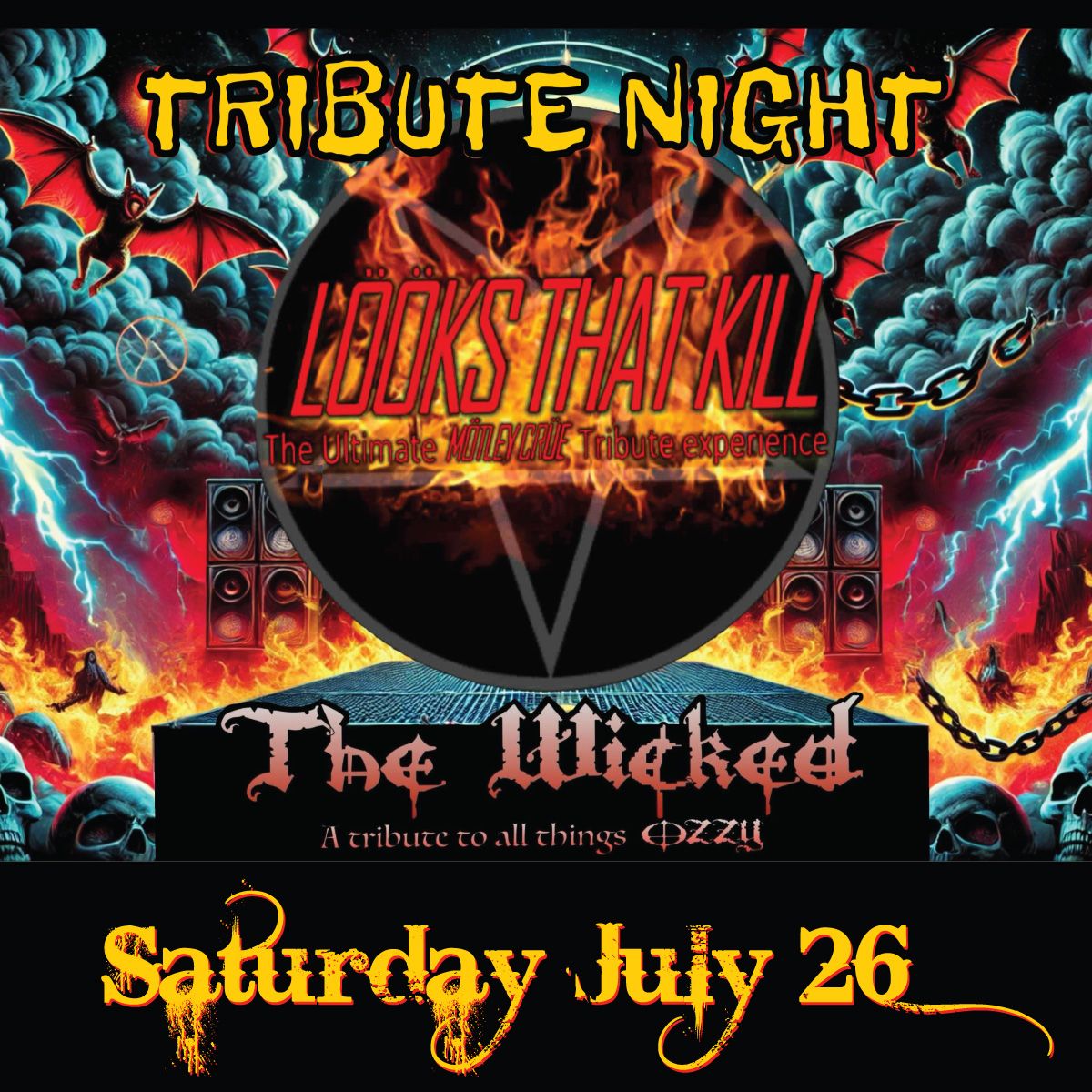 Looks That K*ll - Motley Crue Tribute & The Wicked - Ozzy Tribute, 25 July | Event in Pawtucket | AllEvents