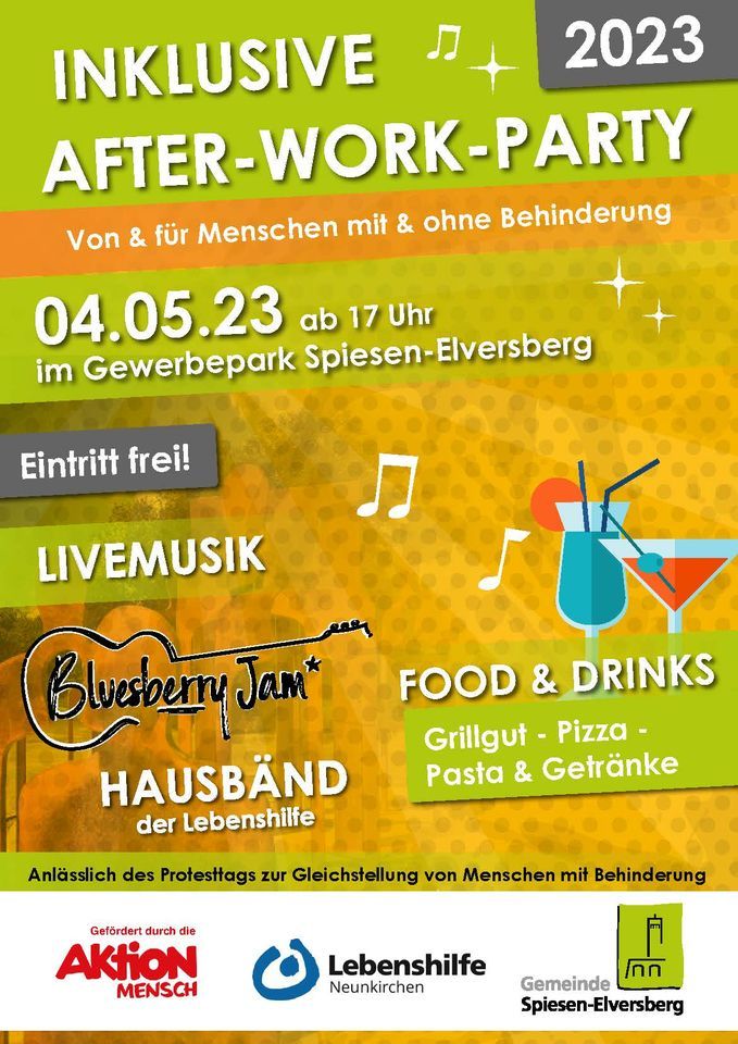 Inklusive After Work Party, Gewerbepark, 66583 SpiesenElversberg