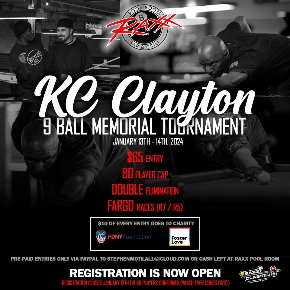 KC Clayton Memorial 9 Ball Event , Raxx Pool Room, Sports Bar & Grill