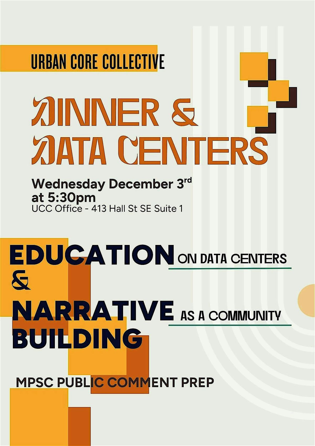 Dinner & Data Centers, 3 December | Event in Grand Rapids | AllEvents