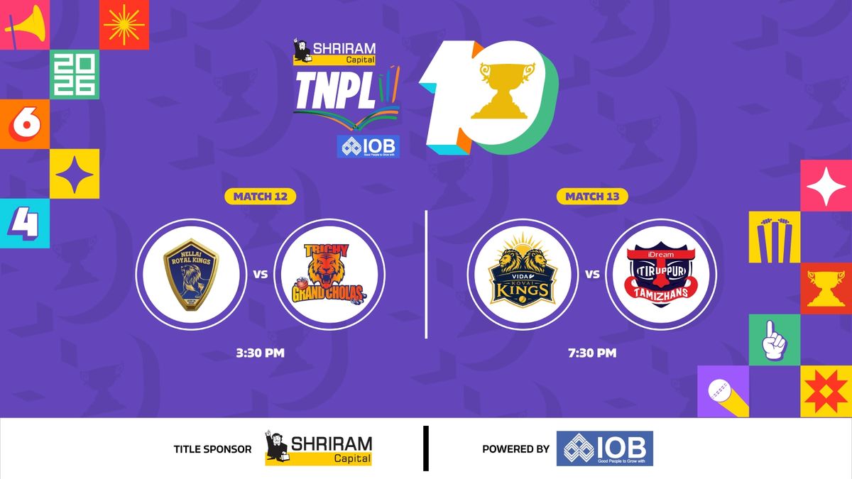 Shriram Capital TNPL 2026 - Match 12 Nellai Royal Kings vs Trichy Grand Cholas