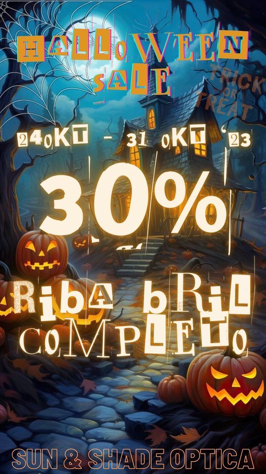 Halloween spooky sales event, Sun & Shade Optica, Oranjestad, October 24 to October 31