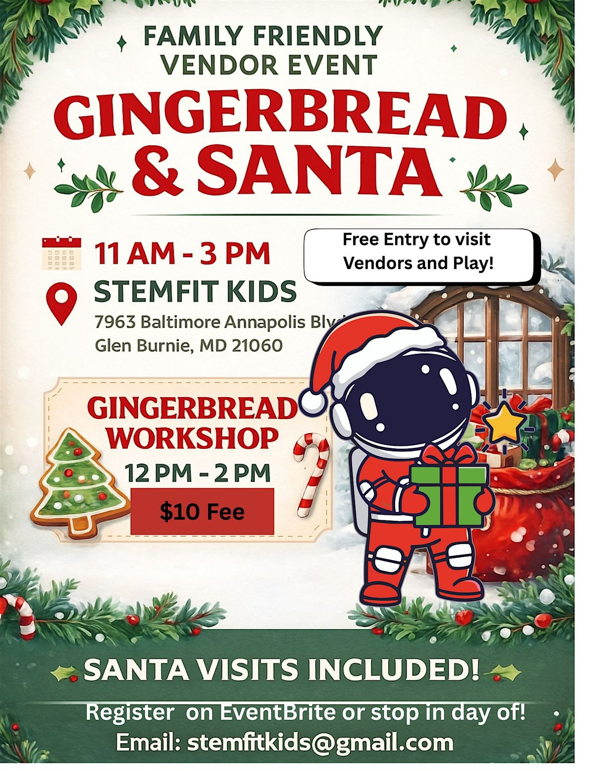 Santa’s Gingerbread Workshop, 13 December | Event in Glen Burnie | AllEvents