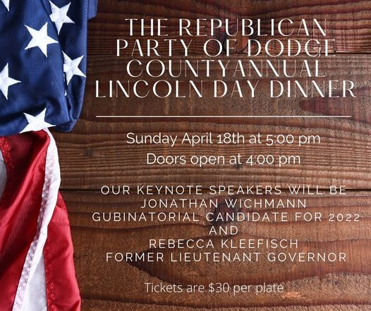 Annual 2021 Lincoln Day Dinner Horicon Hills Golf Club April 18 2021 Allevents In Lincoln Day Dinner 2022
