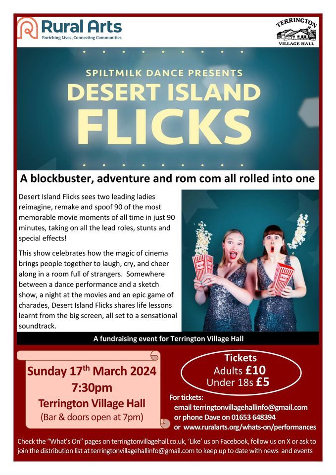 Desert Island Flicks, Terrington Village Hall, Sand Hutton, March 17