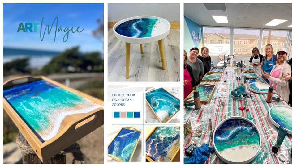 Epoxy Resin Art Class Ocean Tray or table 01.28, 2101 S El Camino Real, Oceanside, CA 92054