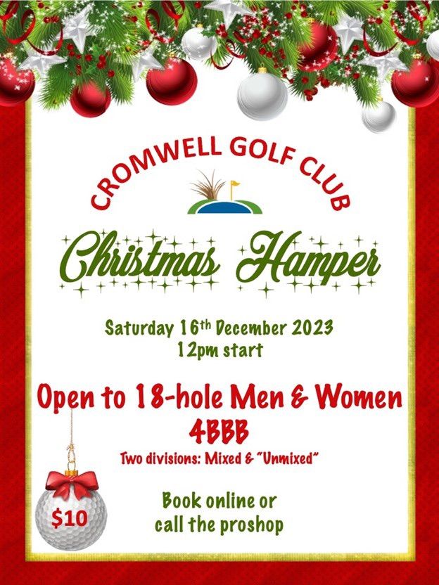 Christmas Hamper Competition, Cromwell Golf Club, Dunedin, December 16