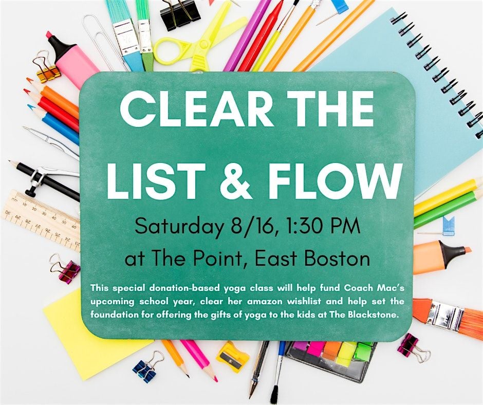 Clear The List - Donation Based Yoga Class in East Boston, 16 August | Event in Boston | AllEvents