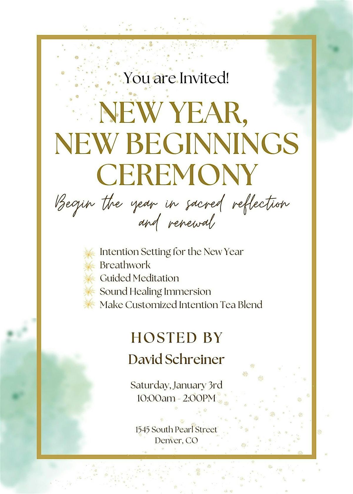 New Year, New Beginnings Ceremony, 3 January | Event in Denver | AllEvents