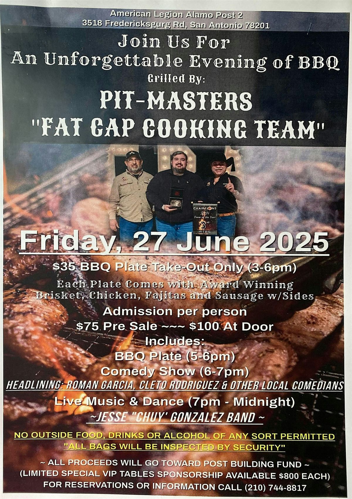 AN UNFORGETTABLE EVENING OF BBQ BY PIT-MASTERS "FAT CAP COOKING TEAM", 27 June | Event in San Antonio