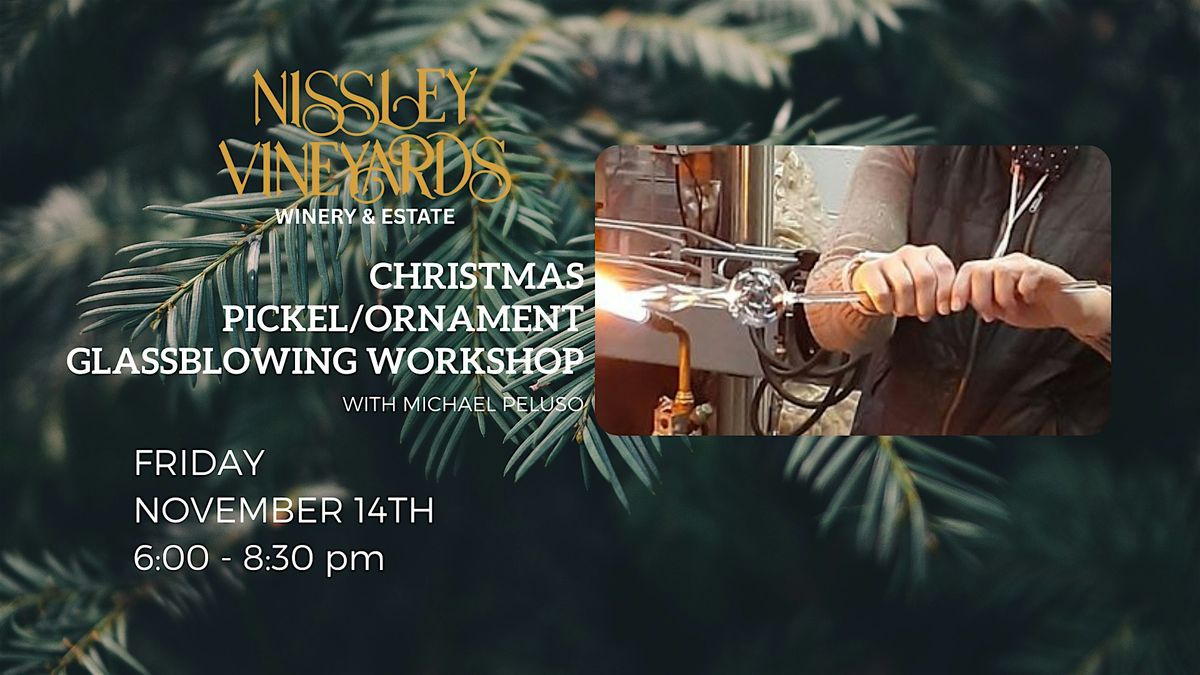 Glassblowing Workshop: Christmas Pickel/Ornament, 14 November | Event in Bainbridge | AllEvents