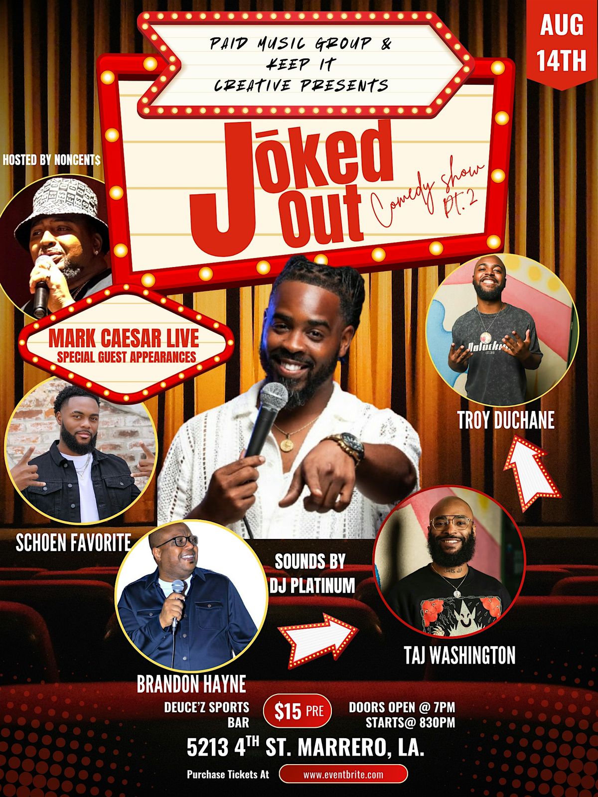 Jōked Out Comedy Show Pt 2, 14 August | Event in Marrero | AllEvents