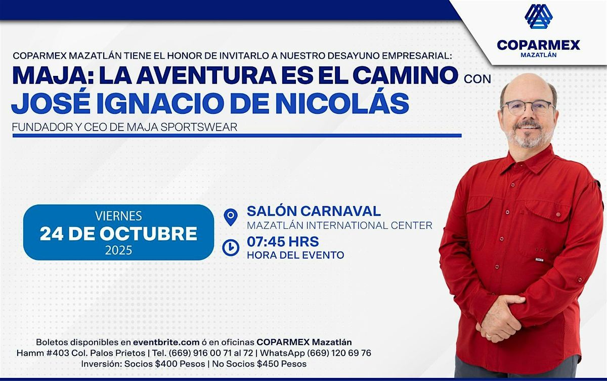 Desayuno con José Ignacio de Nicolás, 24 October | Event in Mazatlán | AllEvents