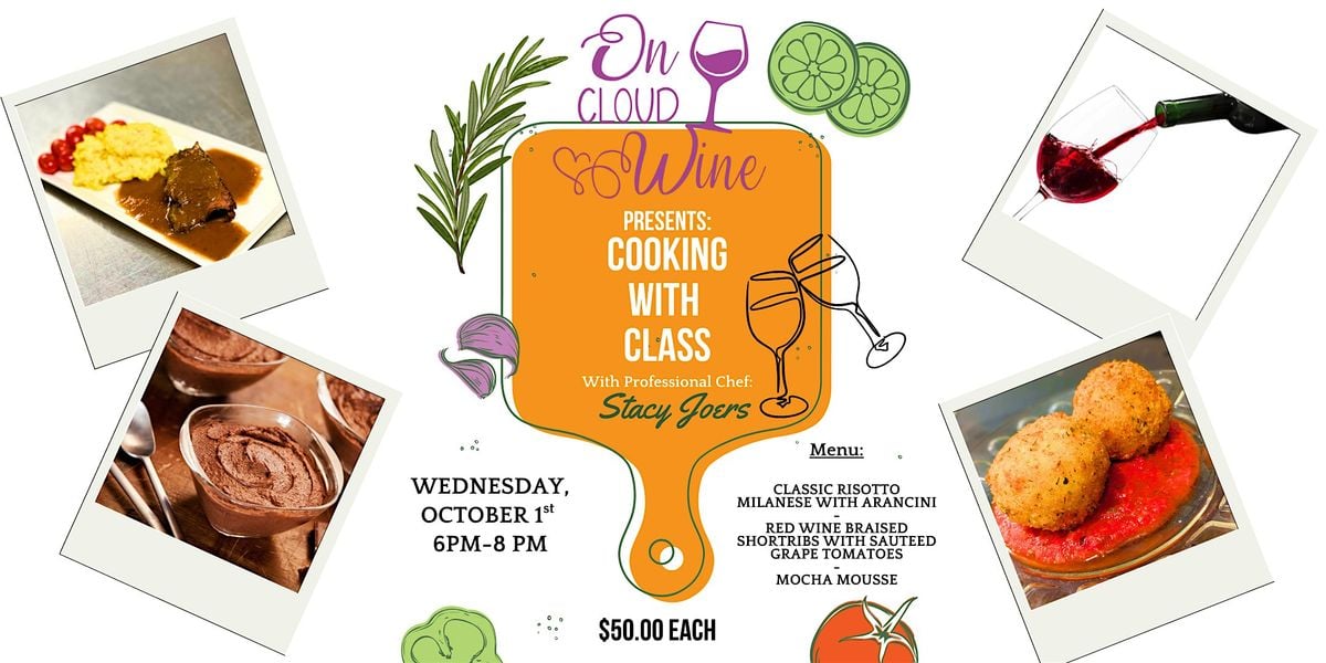 Cooking with Class at On Cloud Wine, 1 October | Event in Franklin | AllEvents