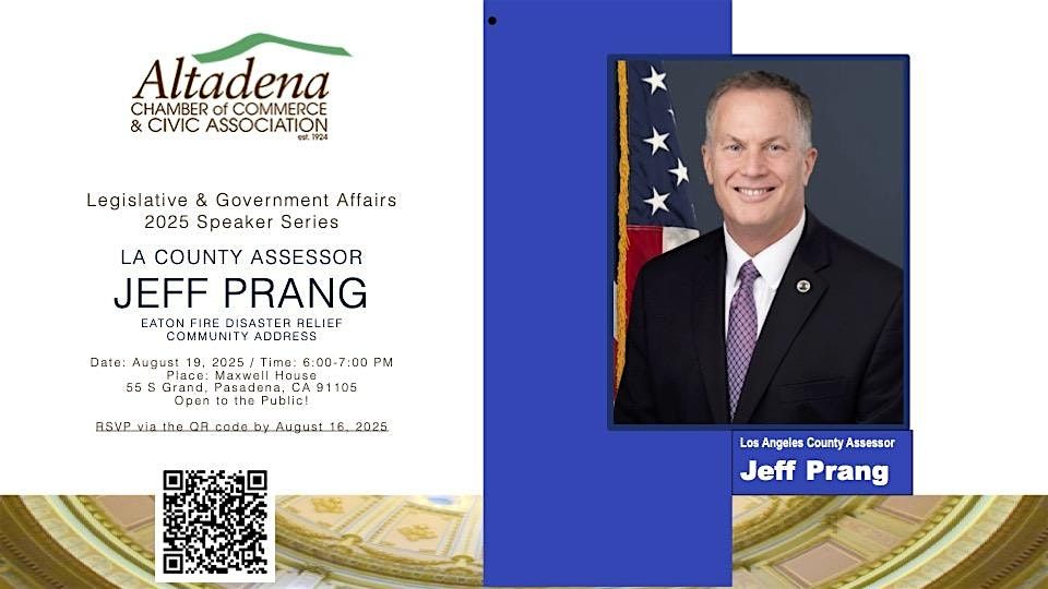 LA County Assessor Jeff Prang, 19 August | Event in Pasadena | AllEvents