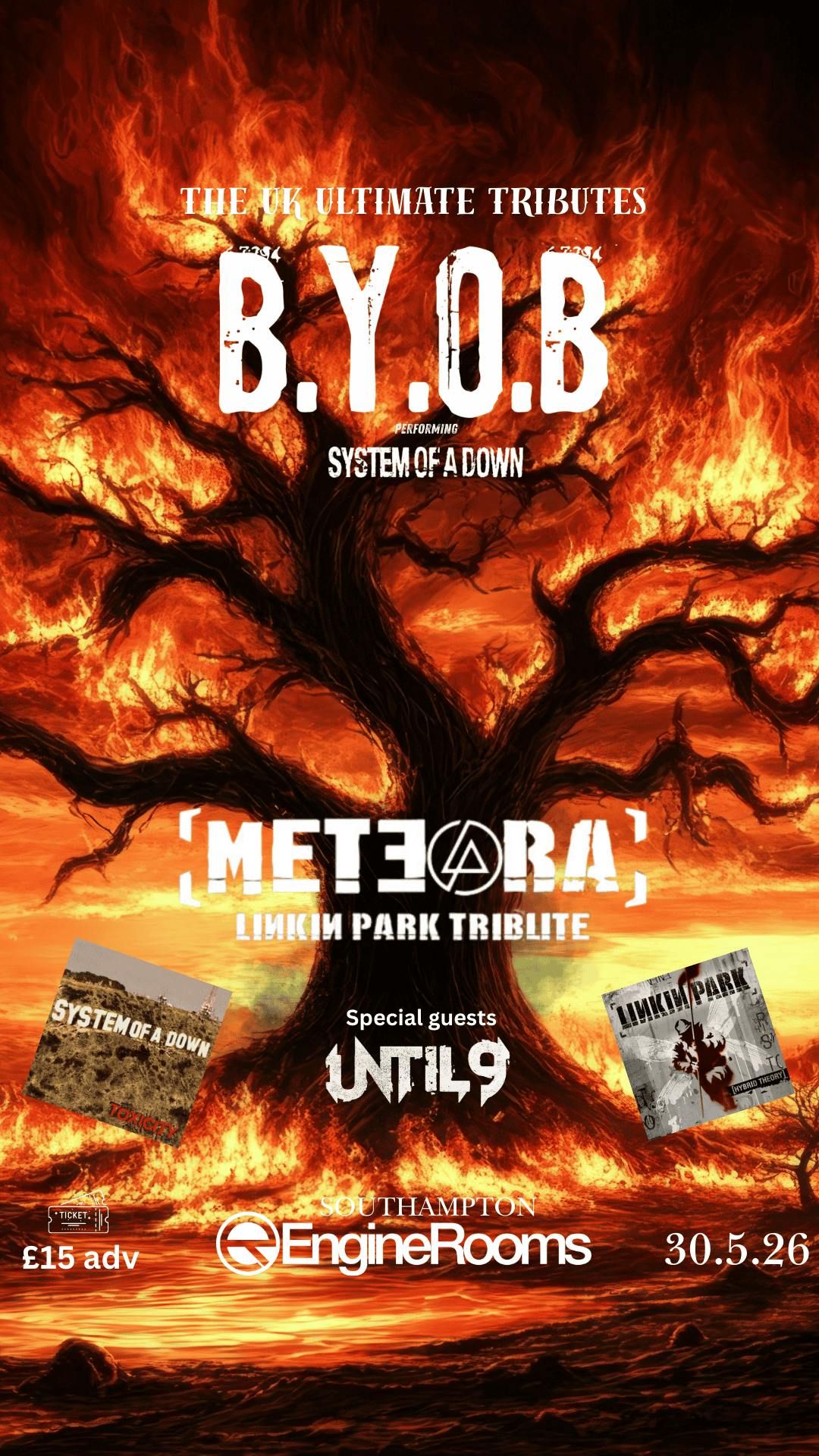 B.Y.O.B &amp; METEORA + UNTIL9, 30 May | Event in Southampton | AllEvents