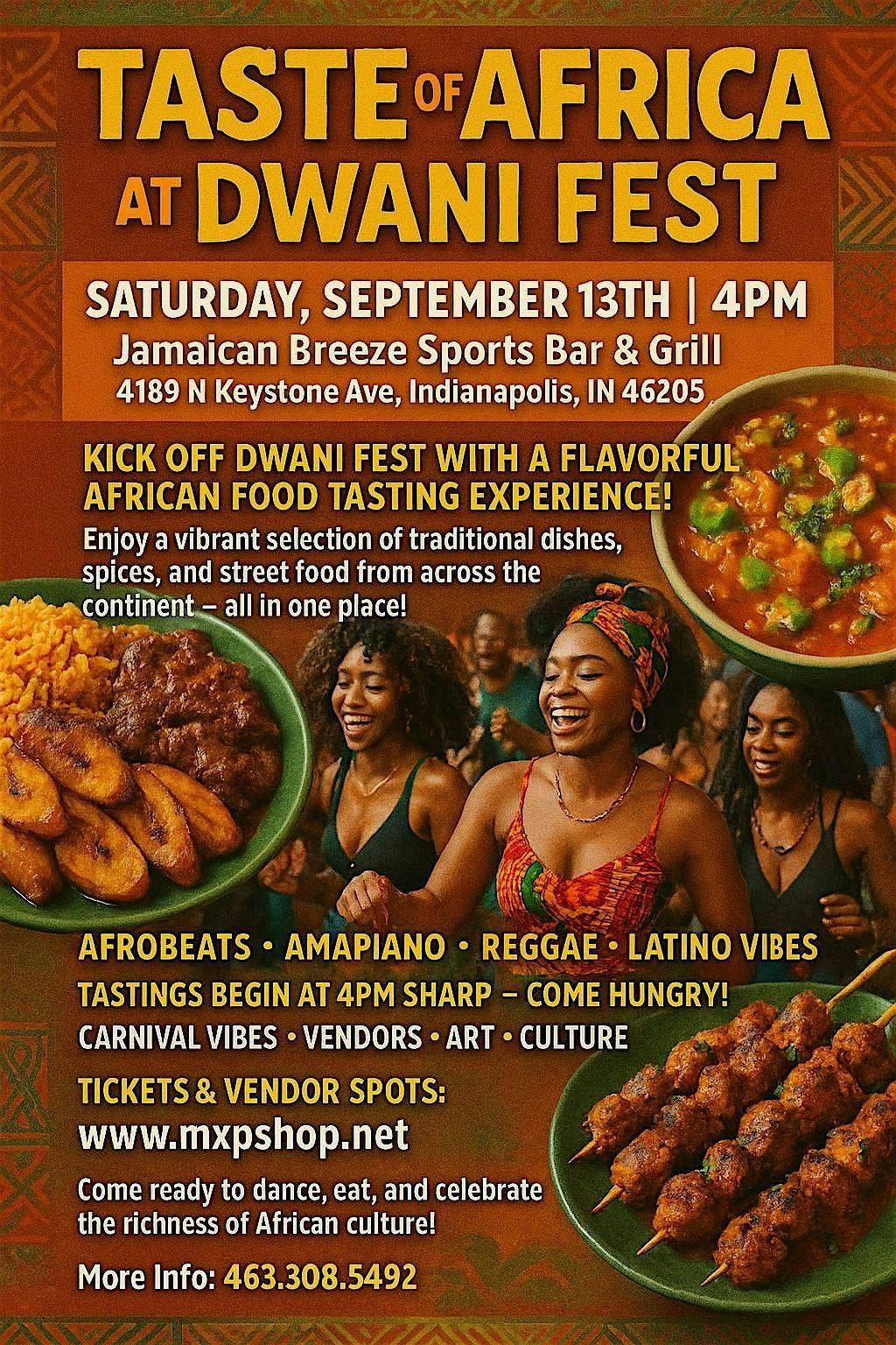 TASTE OF AFRICA at DWANI FEST  SATURDAY, SEPTEMBER 13TH | 4PM, 13 September | Event in Indianapolis | AllEvents