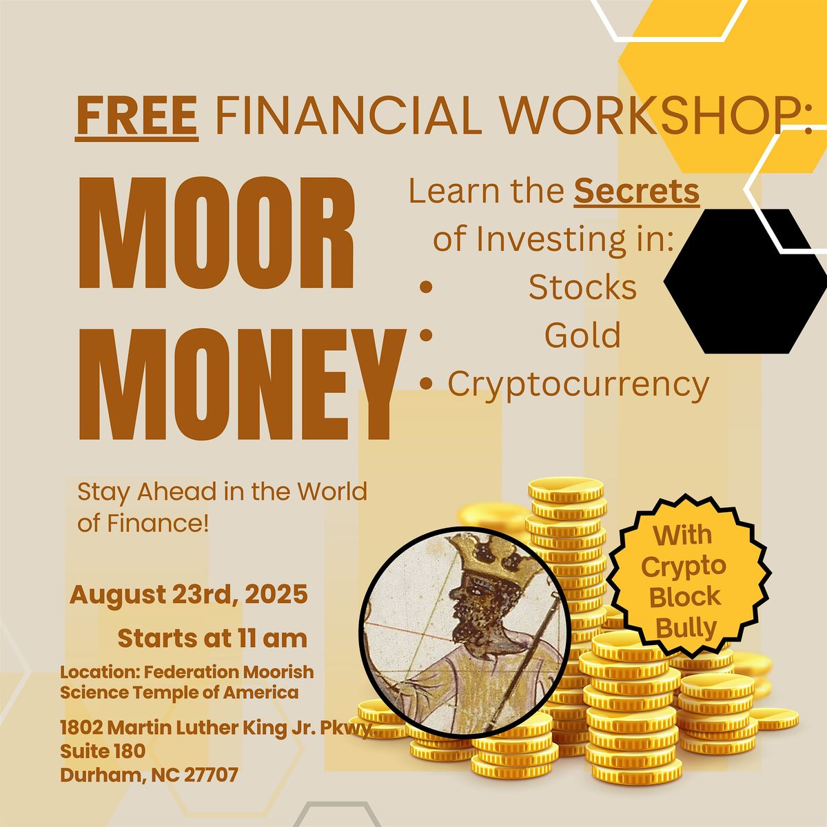 MOOR MONEY: A Free Financial Workshop, 23 August | Event in Durham | AllEvents