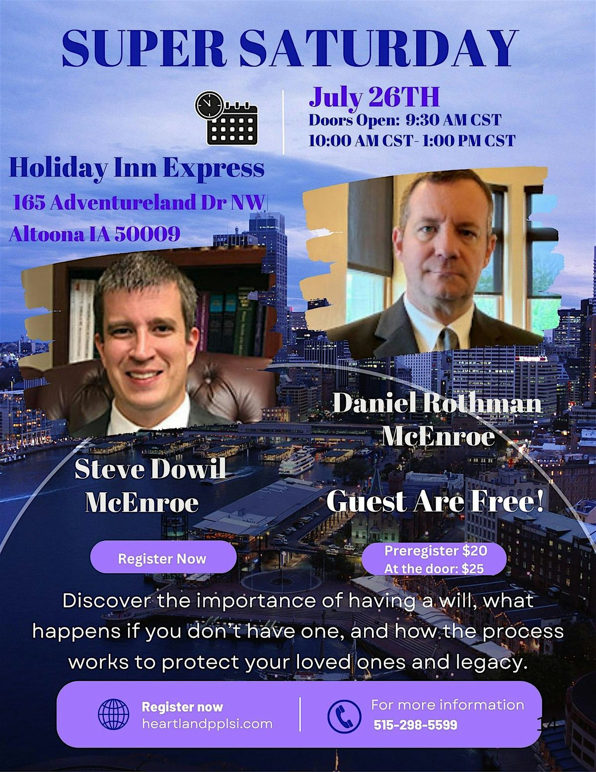 Super Saturday – Will Workshop with McEnroe Law Firm in Iowa, 26 July | Event in Altoona | AllEvents