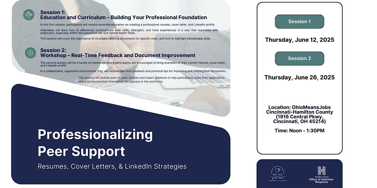 Professionalizing Peer Support: Resume & and LinkedIn Strategies Workshop | Event in Cincinnati | AllEvents