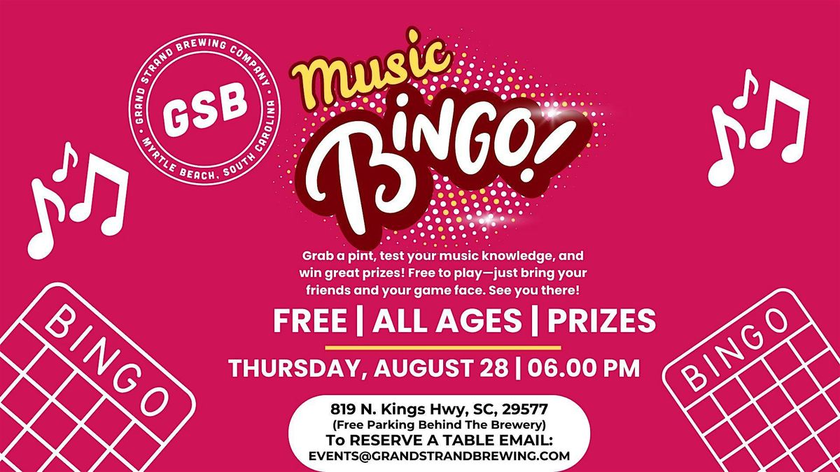 Grand Strand Brewing Music Bingo, 28 August | Event in Myrtle Beach | AllEvents