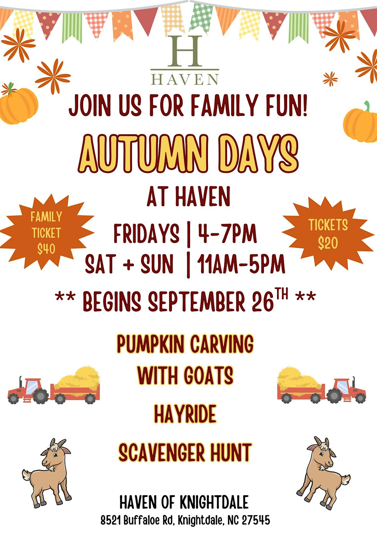 Autumn Days At Haven! | Event in Knightdale | AllEvents