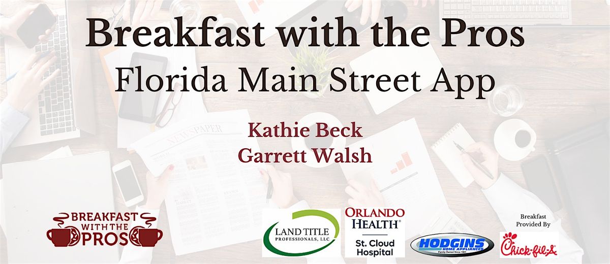 Breakfast with the Pros - Florida Main Street App, 9 December | Event in St. Cloud | AllEvents