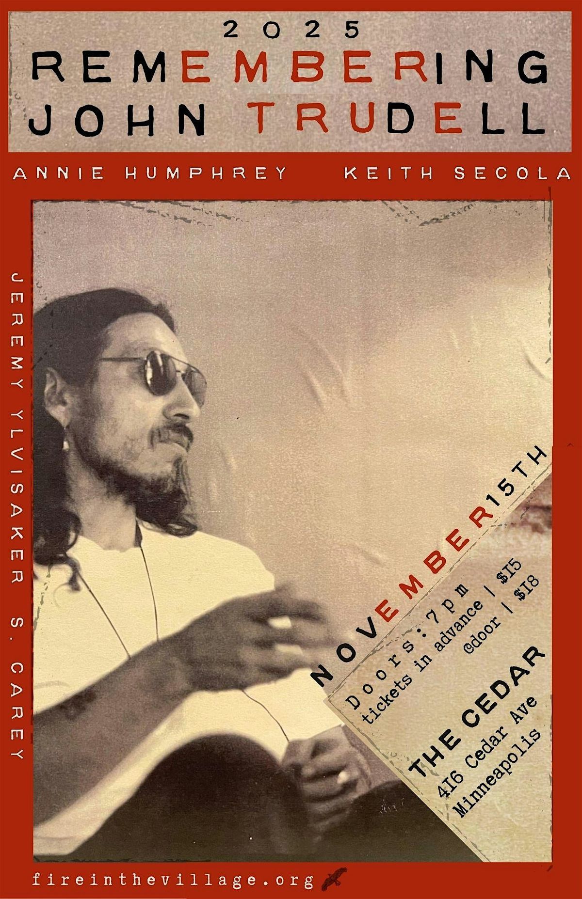 Remembering John Trudell with Annie Humphrey, Keith Secola, Jeremy Ylvisake, 15 November | Event in Minneapolis