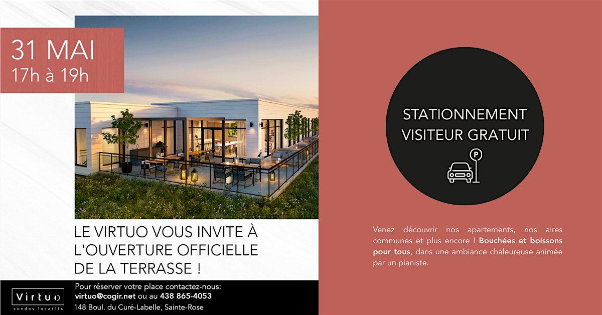 Le Virtuo ouverture de la terrasse, 31 May | Event in Laval | AllEvents
