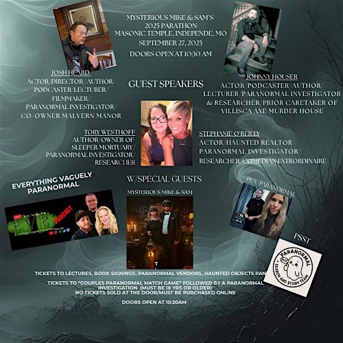 Mysterious Mike & Sam's 2025 PARATHON w/Johnny Houser, Josh Heard and more!, 27 September | Event in Independence