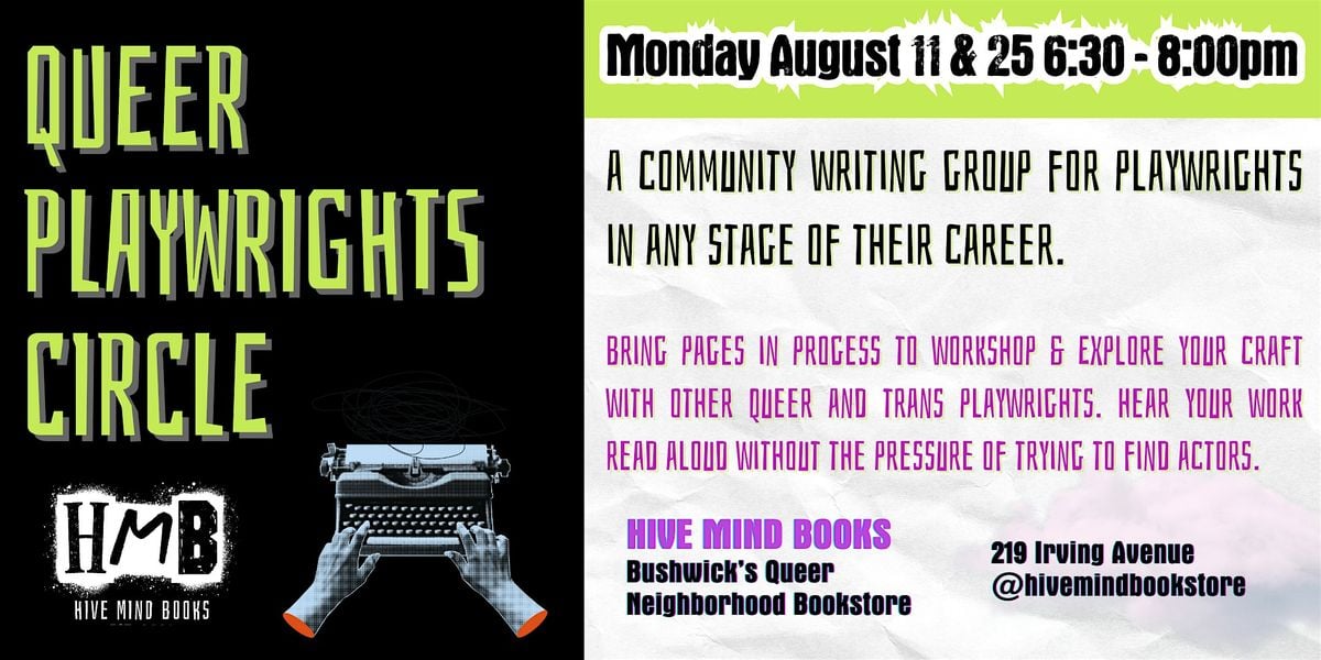 Queer Playwrights Circle, 25 August | Event in Brooklyn | AllEvents