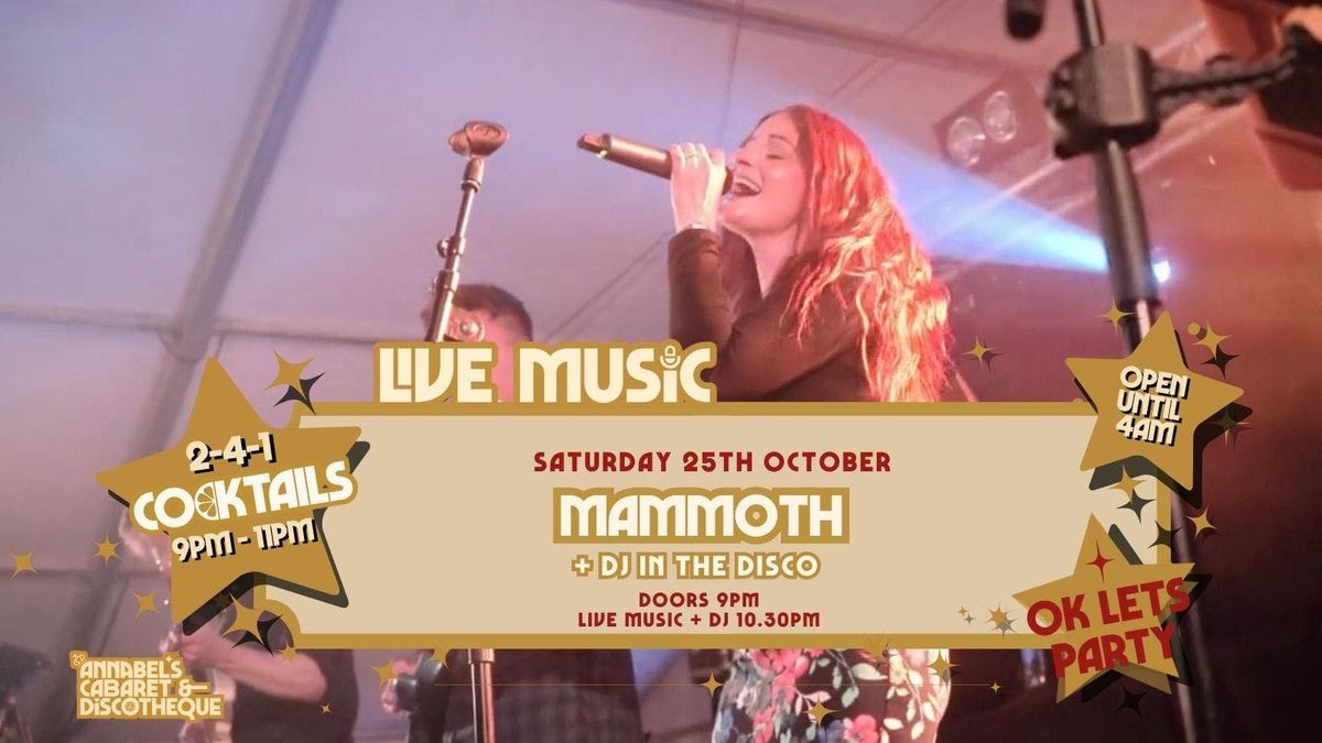  Live Music: MAMMOTH // Annabel’s Cabaret &amp; Discotheque, 25 October | Event in Plymouth | AllEvents