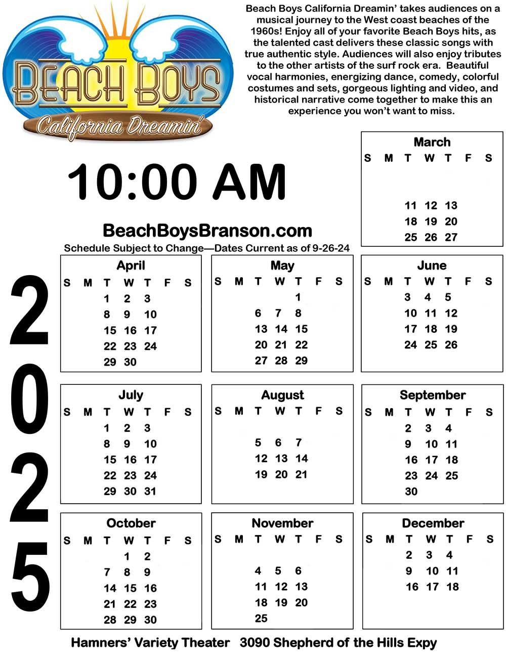 Beach Boys California Dreamin', 23 June | Event in Branson | AllEvents