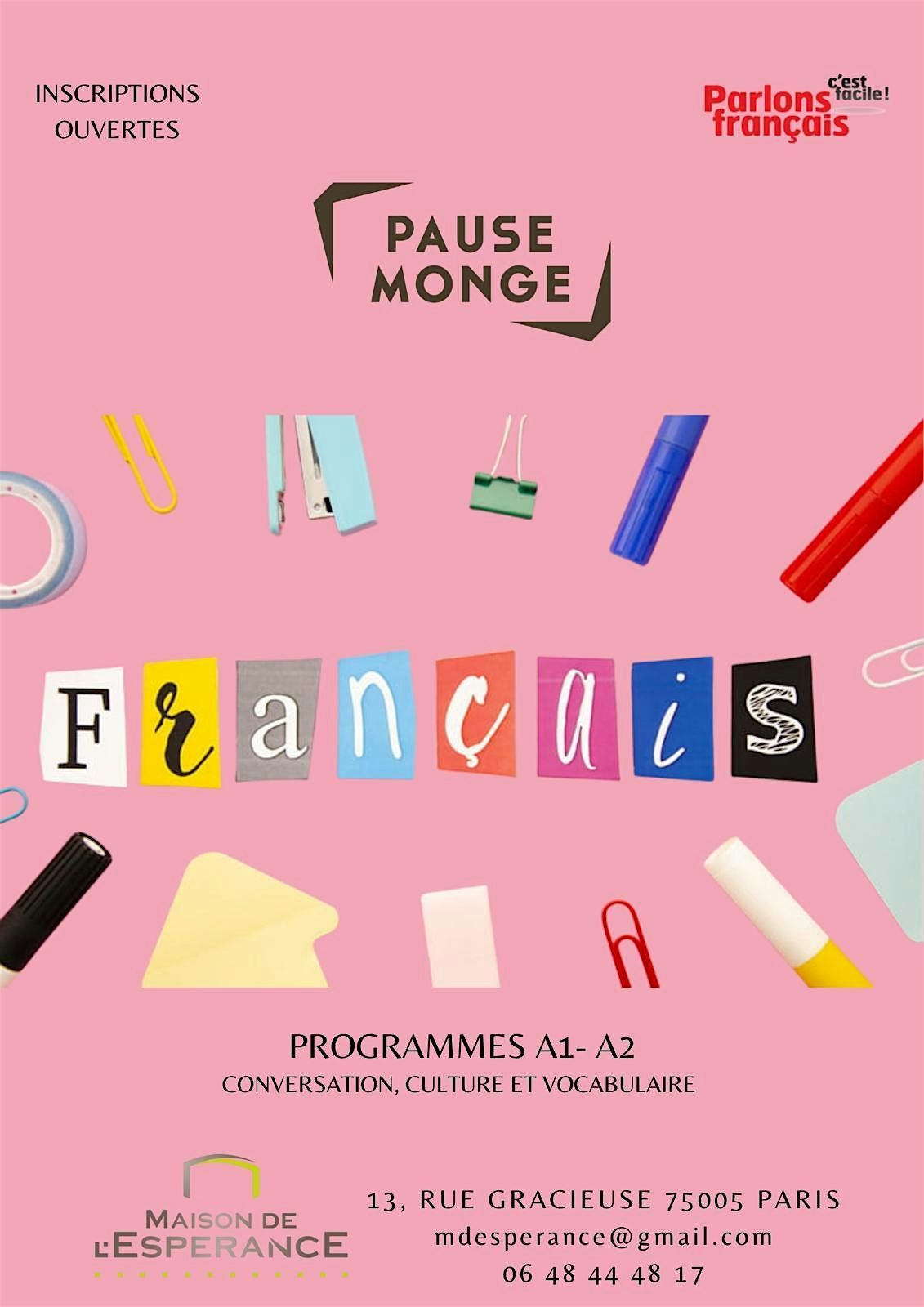 COURS DE FRANÇAIS - PAUSE MONGE | Event in Paris | AllEvents
