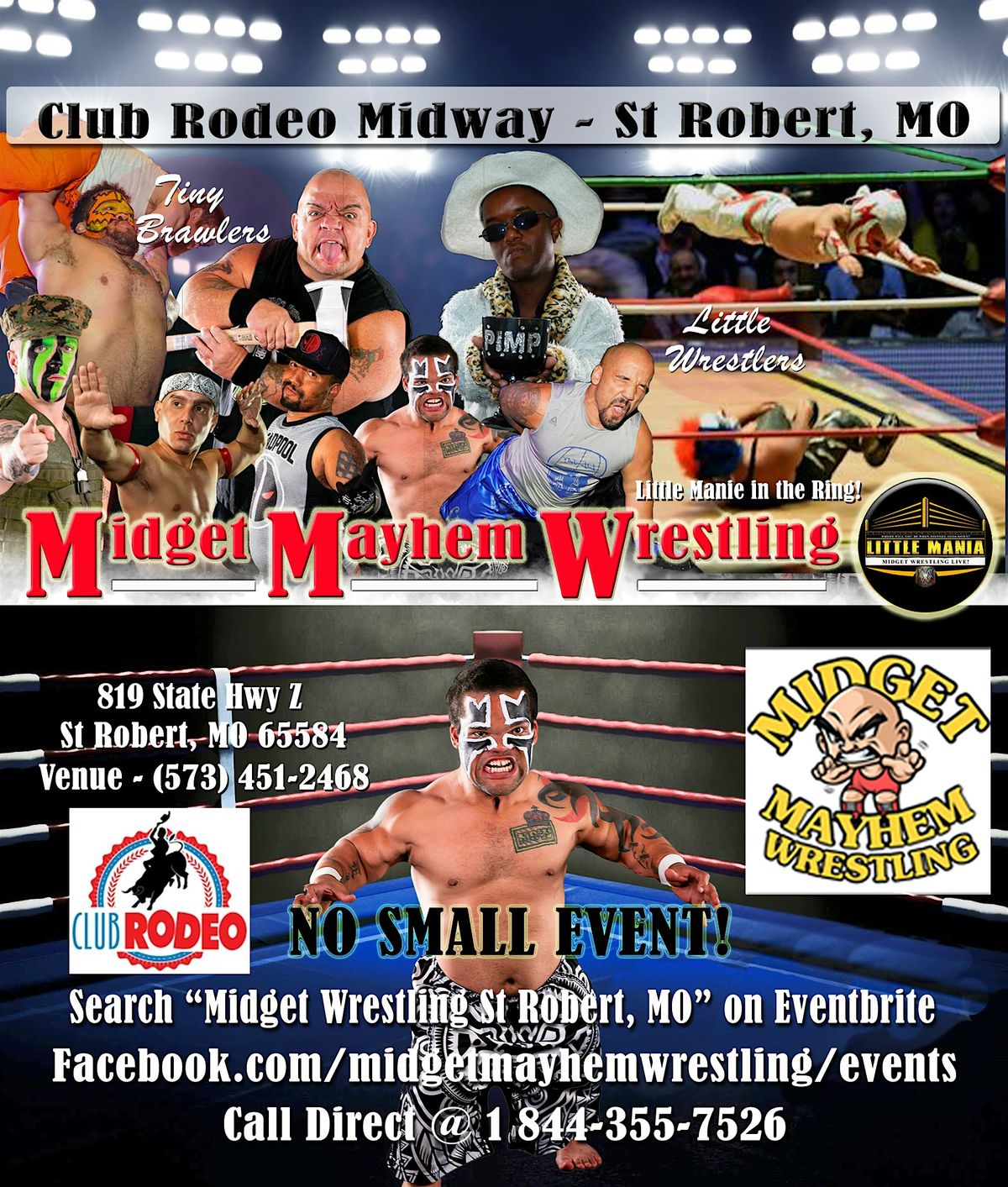 Midget Mayhem Wrestling Rips Through the Ring! St Robert MO 18+, 22 October | Event in Saint Robert | AllEvents