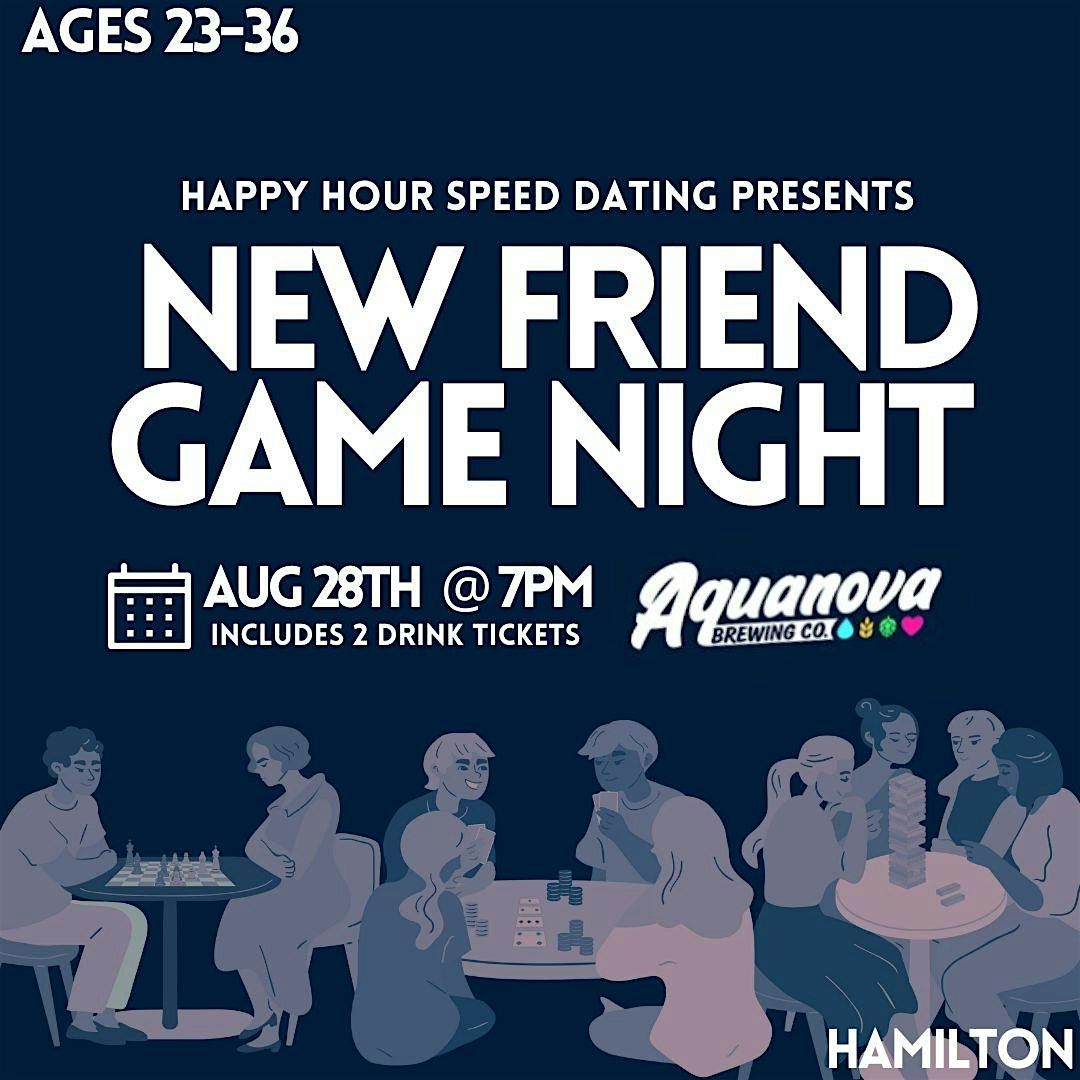 New Friend Game Night Ages 23-36  @Aquanova Brewing Co.(Hamilton), 28 August | Event in Hamilton | AllEvents