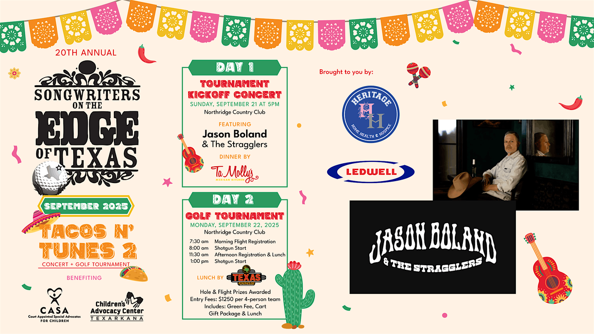 Songwriters on the Edge of Texas Tacos N' Tunes 2, 21 September | Event in Texarkana | AllEvents