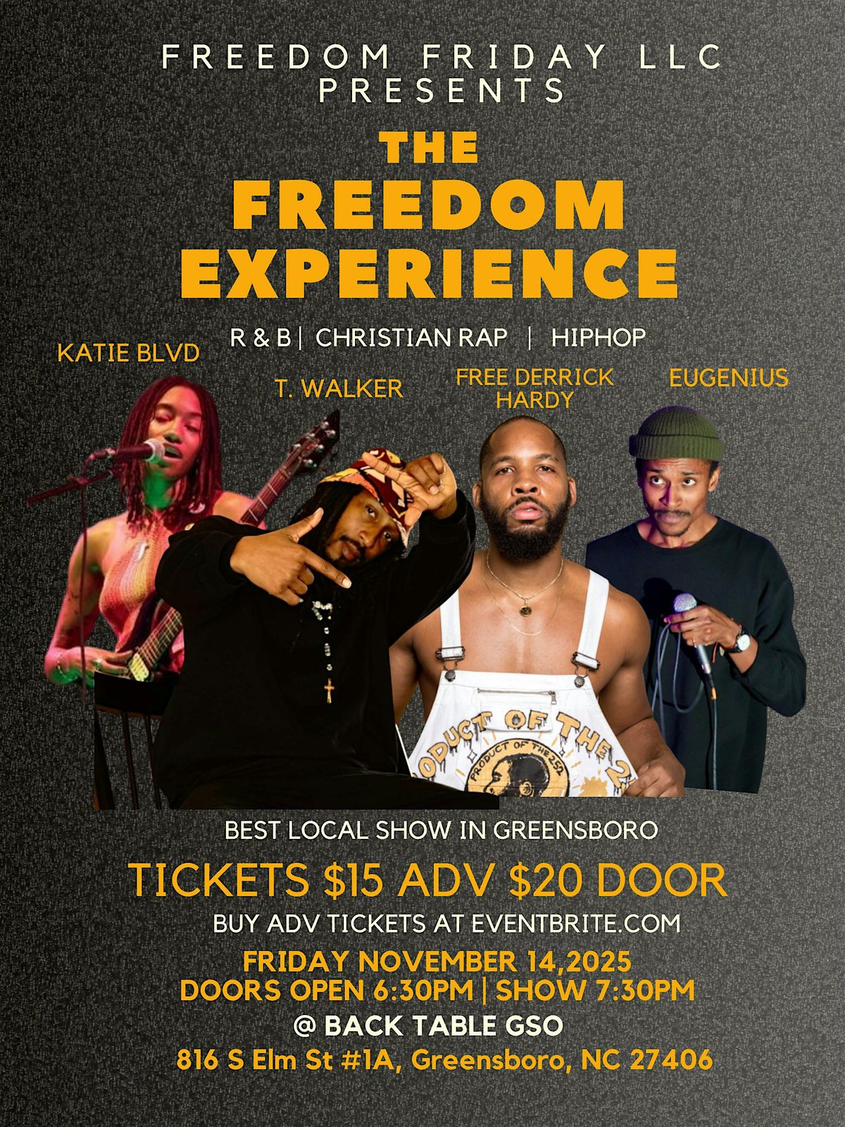 The Freedom Experience - R&B, Christian Rap, & Hip Hop,, 14 November | Event in Greensboro | AllEvents