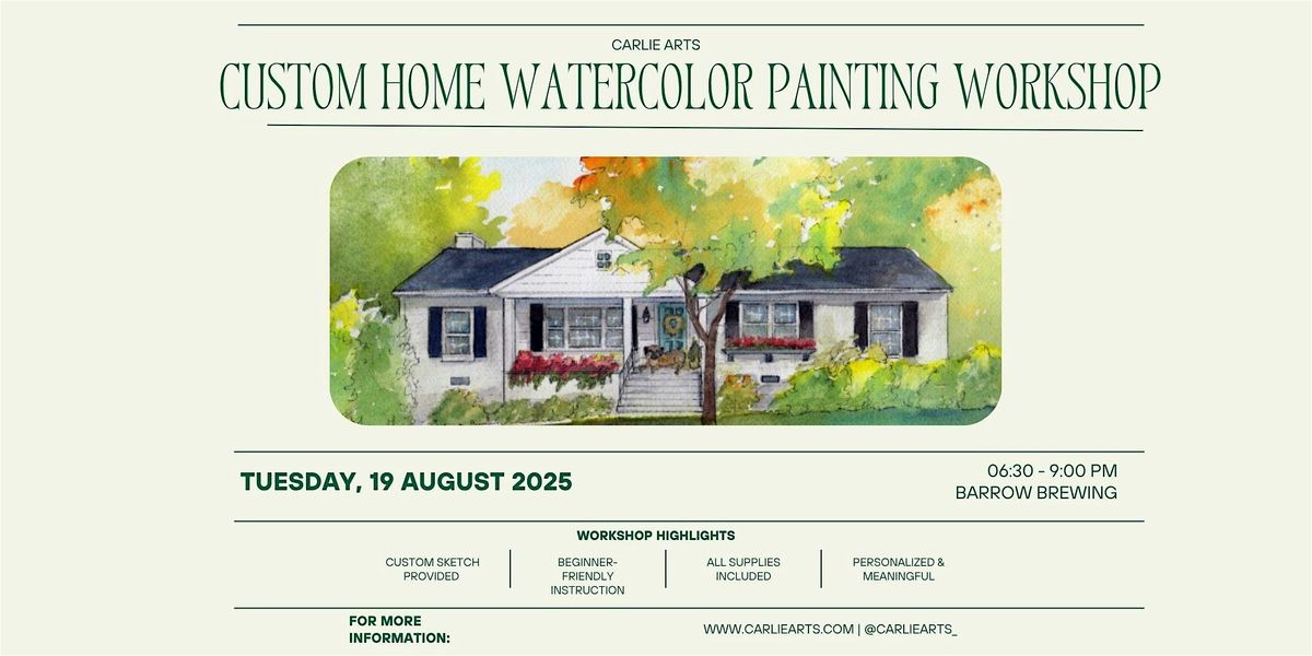 Custom Home Watercolor Painting Workshop, 19 August | Event in Salado | AllEvents