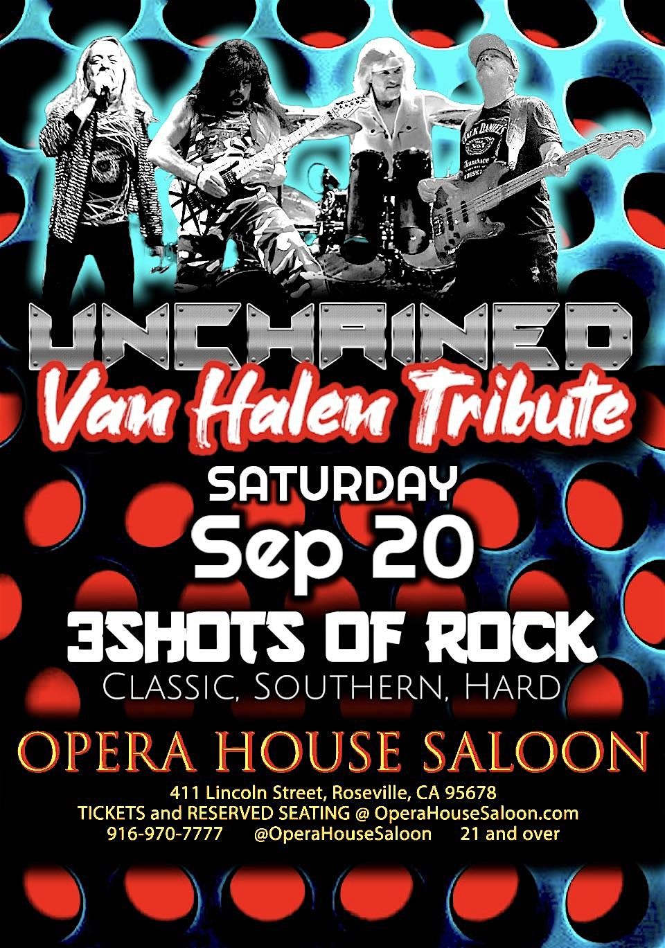 Unchained & 3 Shots of Rock Opening, 20 September | Event in Roseville | AllEvents