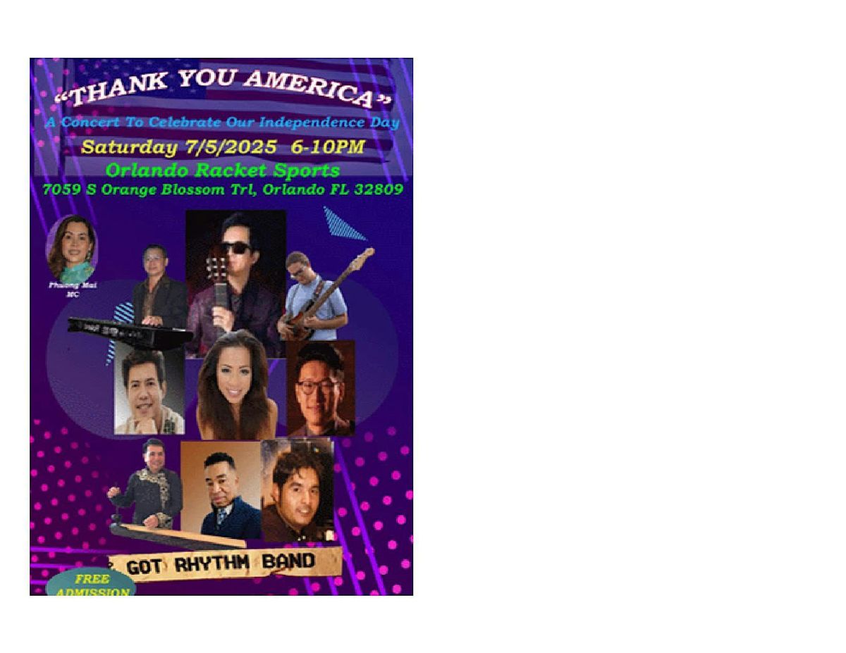"Thank You America", 5 July | Event in Orlando | AllEvents