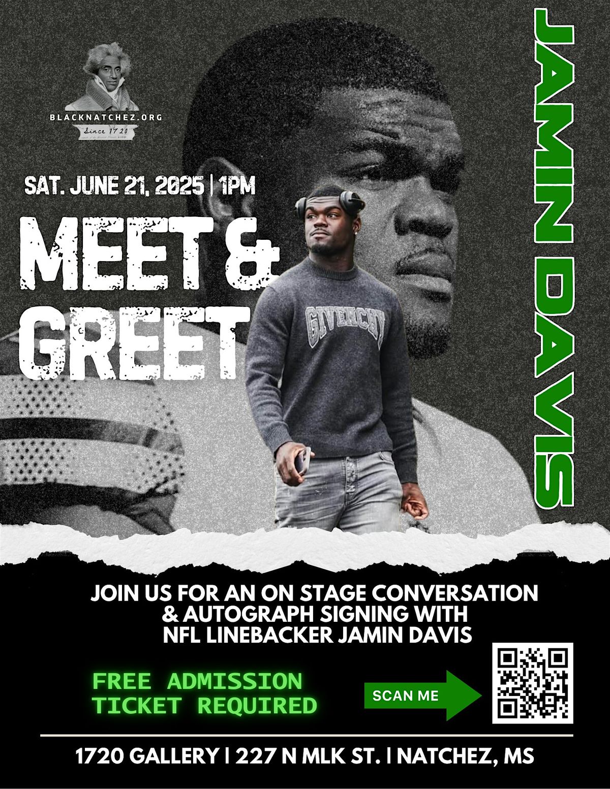 Meet & Greet with NFL Linebacker Jamin Davis | Event in Natchez | AllEvents