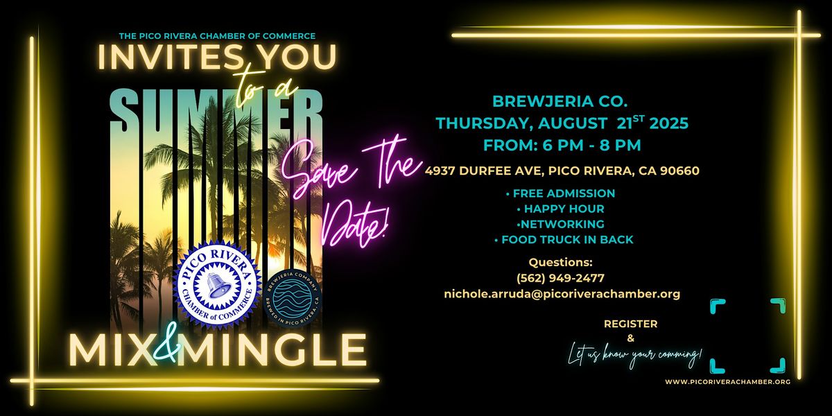 PRCC Summer Mix & Mingle, 21 August | Event in Pico Rivera | AllEvents