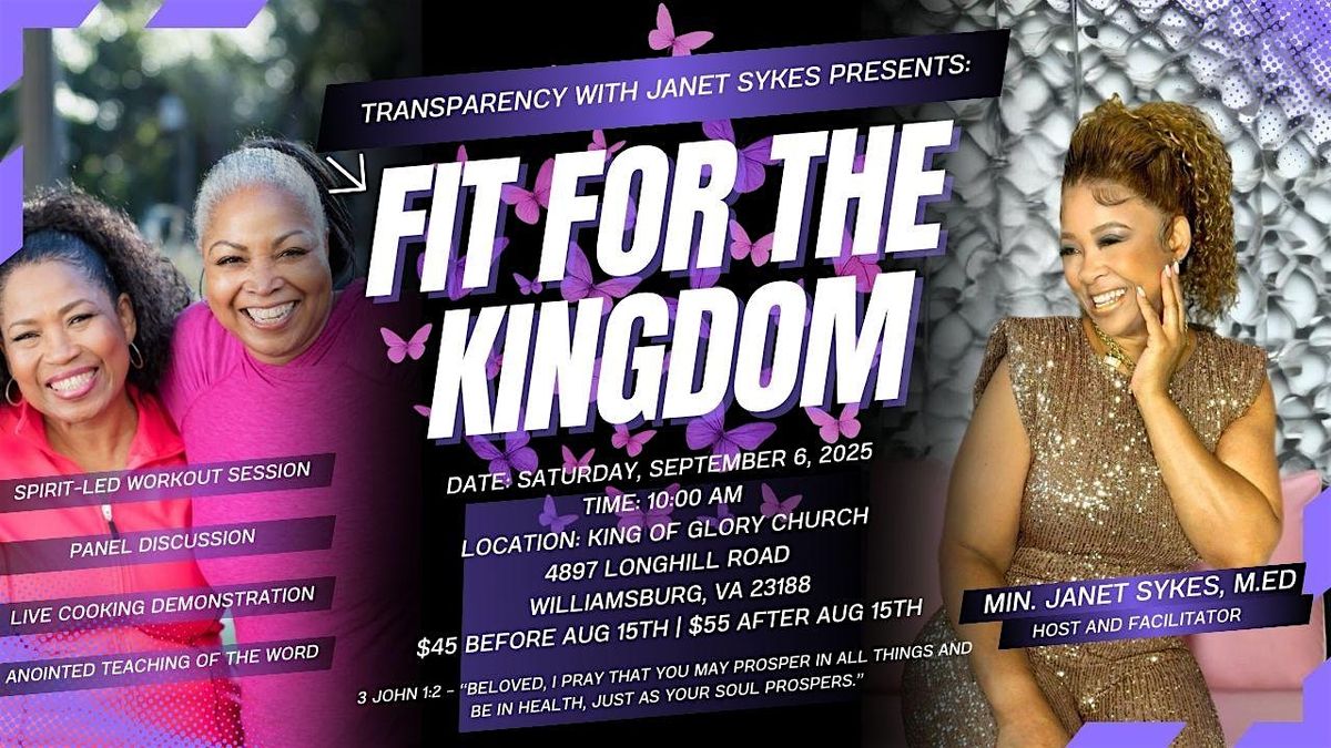 Fit For The Kingdom Conference, 6 September | Event in Williamsburg | AllEvents