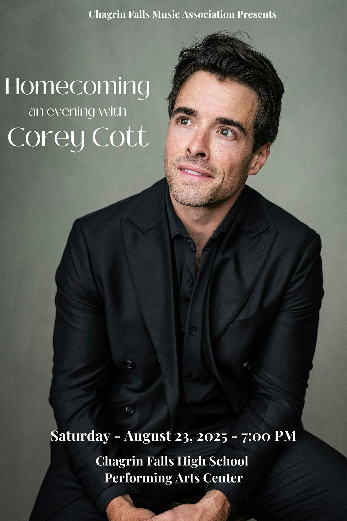Homecoming: An Evening with Corey Cott, 23 August | Event in Chagrin Falls | AllEvents